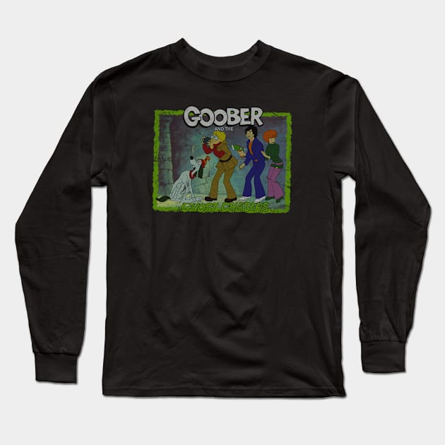 Retro Cartoon Ghost Dog and Chasers Long Sleeve T-Shirt by Tricera Tops